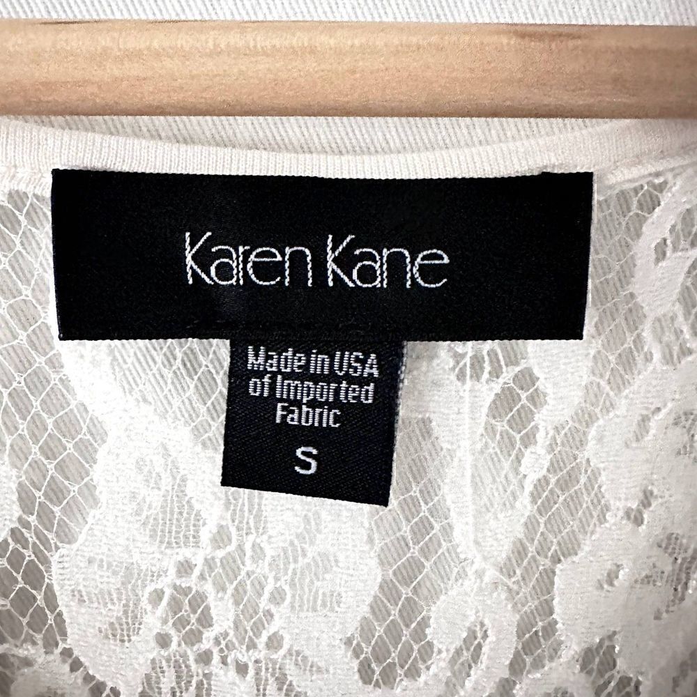 Karen Kane Off White Cream Scoop Neck Silky Lace Trim Tank Top Size S - Picture 4 of 8